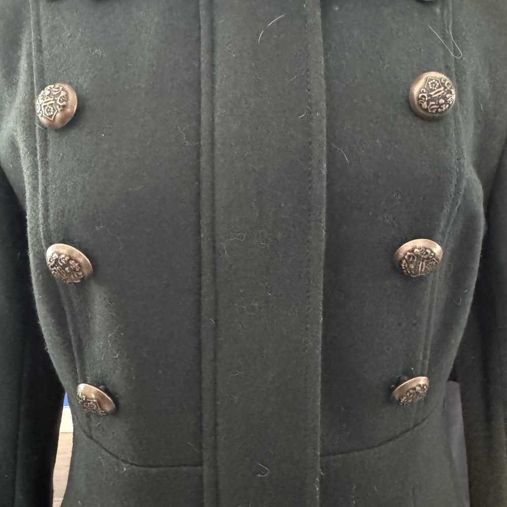 ESPIRIT Double-Breasted Dark Green Military Style Coat - Picture 4 of 10